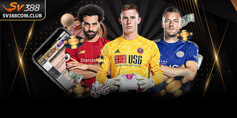 Giao diện SV388 với bảng kèo chấp Ngoại hạng Anh, hiển thị tỷ lệ, % người cược, lịch sử kèo biến động.